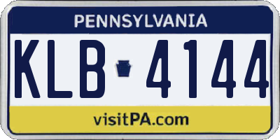 PA license plate KLB4144