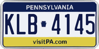 PA license plate KLB4145