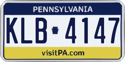 PA license plate KLB4147