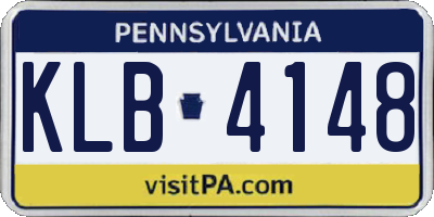 PA license plate KLB4148