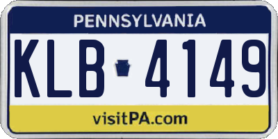 PA license plate KLB4149
