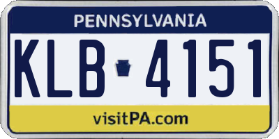 PA license plate KLB4151