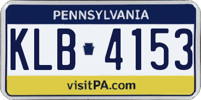 PA license plate KLB4153