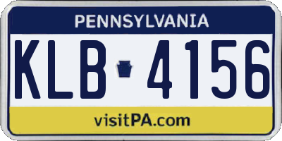 PA license plate KLB4156