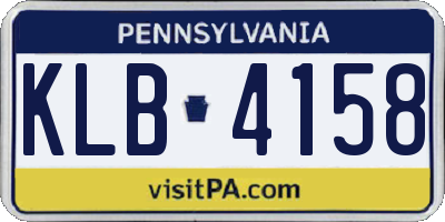 PA license plate KLB4158