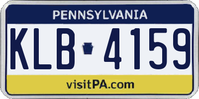 PA license plate KLB4159
