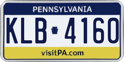 PA license plate KLB4160