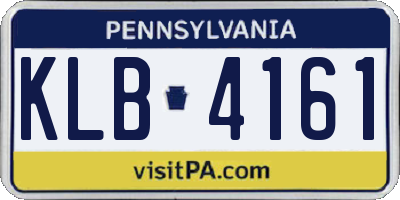 PA license plate KLB4161