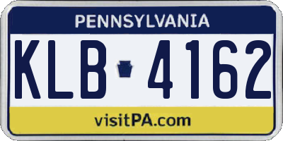 PA license plate KLB4162