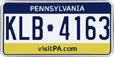 PA license plate KLB4163