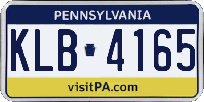 PA license plate KLB4165