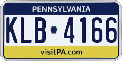 PA license plate KLB4166