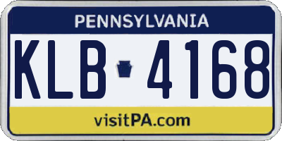 PA license plate KLB4168