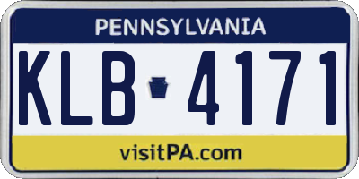 PA license plate KLB4171