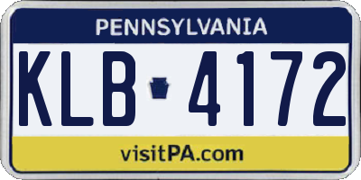 PA license plate KLB4172