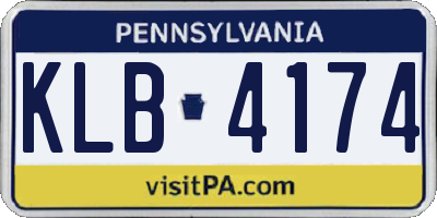 PA license plate KLB4174