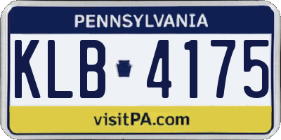 PA license plate KLB4175