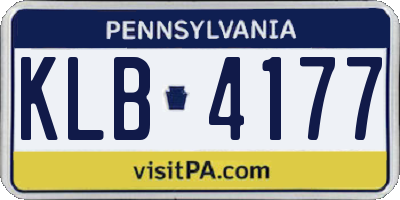 PA license plate KLB4177