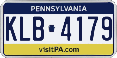 PA license plate KLB4179