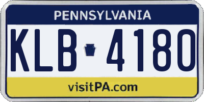PA license plate KLB4180