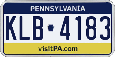 PA license plate KLB4183