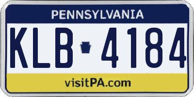 PA license plate KLB4184