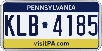 PA license plate KLB4185