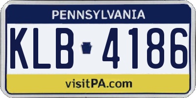 PA license plate KLB4186