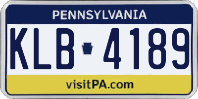 PA license plate KLB4189
