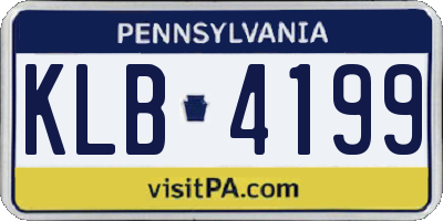 PA license plate KLB4199