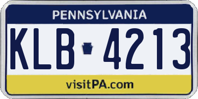 PA license plate KLB4213