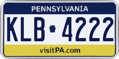 PA license plate KLB4222