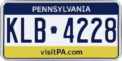 PA license plate KLB4228