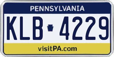 PA license plate KLB4229