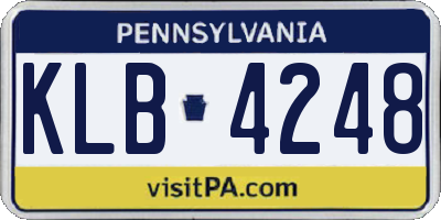 PA license plate KLB4248