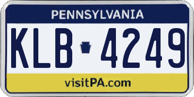 PA license plate KLB4249