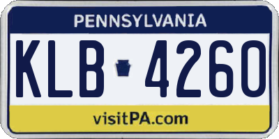 PA license plate KLB4260