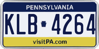 PA license plate KLB4264