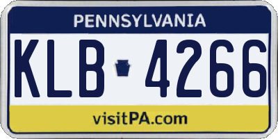PA license plate KLB4266