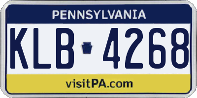 PA license plate KLB4268