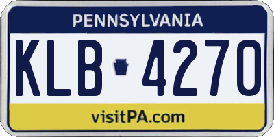 PA license plate KLB4270