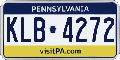 PA license plate KLB4272