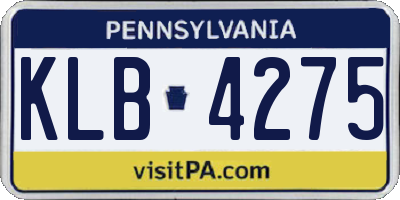 PA license plate KLB4275
