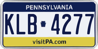PA license plate KLB4277