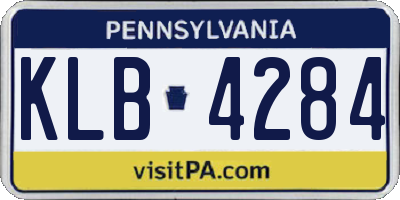 PA license plate KLB4284