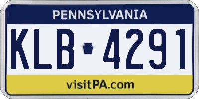 PA license plate KLB4291