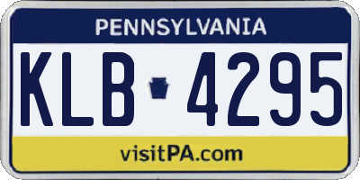 PA license plate KLB4295