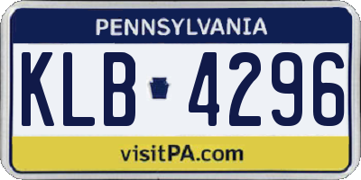 PA license plate KLB4296
