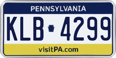 PA license plate KLB4299