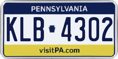 PA license plate KLB4302